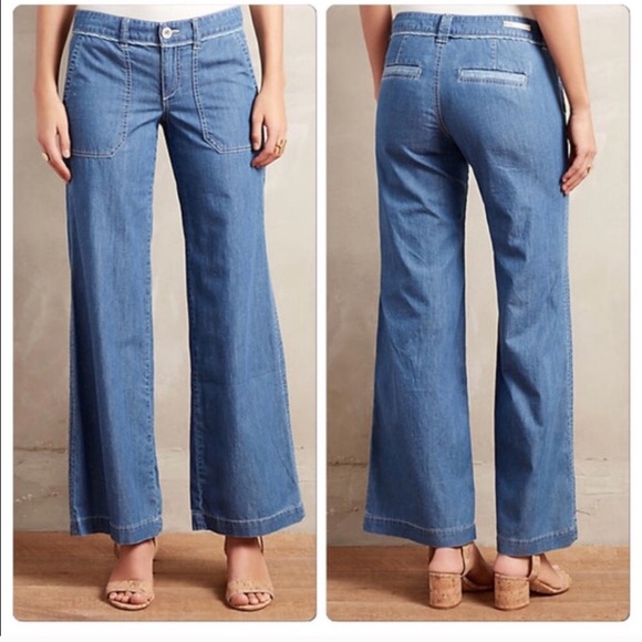 Anthropologie Denim - Pilcro and the Letterpress Chambray Wide Leg Denim